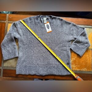 Matty m clever gray xxl ribbed sweater BNWT oversized scoop neck luxury velvet